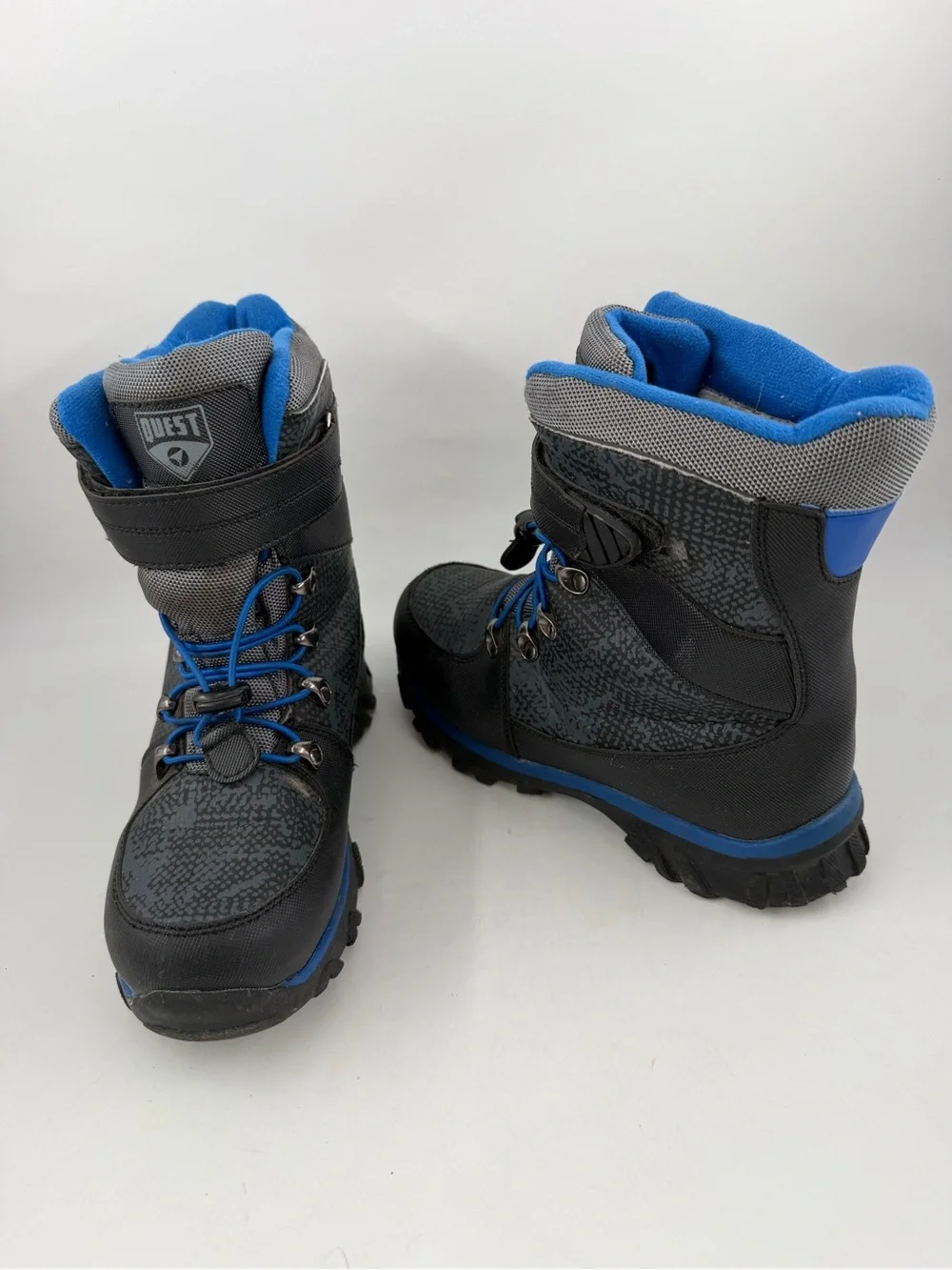 Quest Kids Menace -SZ 5Y-Black Blue 100g 3M Thinsulate Outfoor Winter Snow Boot